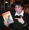 Me as Harry with book 7 at Dennys